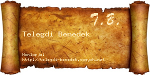 Telegdi Benedek névjegykártya